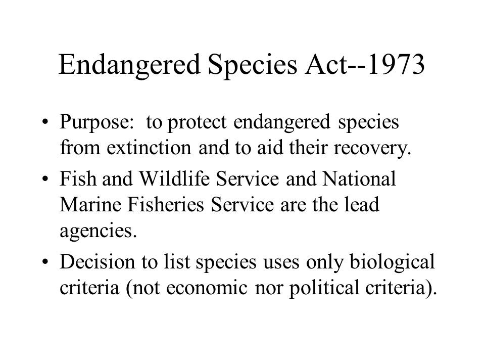 Endangered Species Act--1973