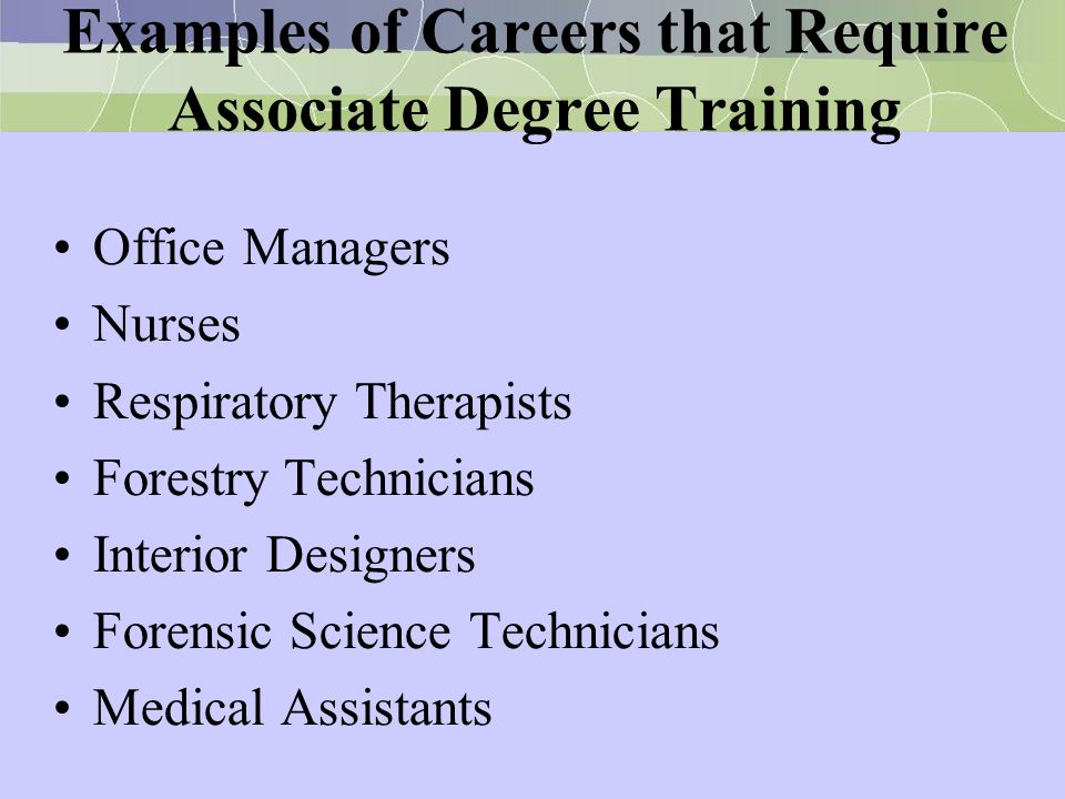 Examples of Careers that Require Associate Degree Training