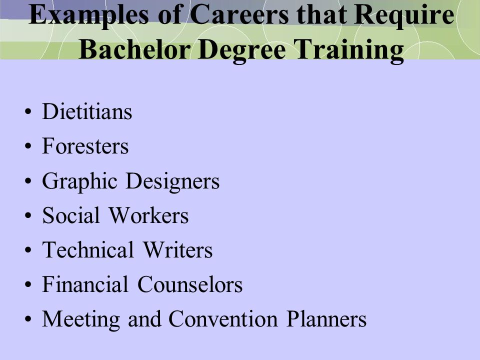 Examples of Careers that Require Bachelor Degree Training
