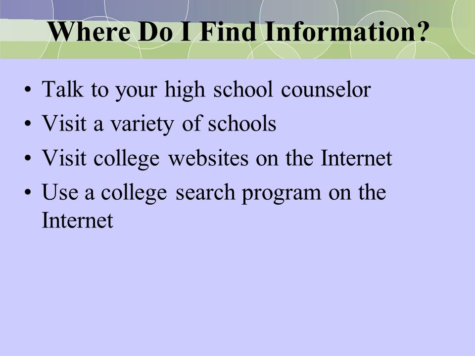 Where Do I Find Information