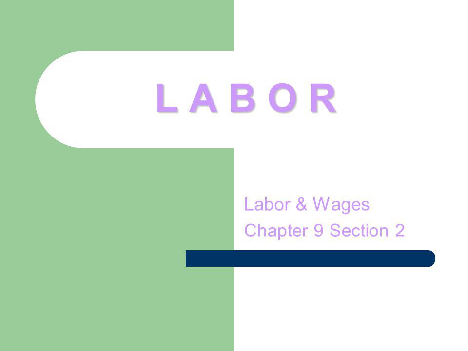 Labor & Wages Chapter 9 Section 2