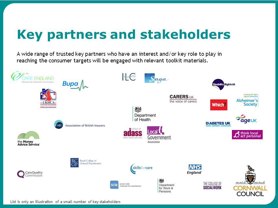 Key partners and stakeholders