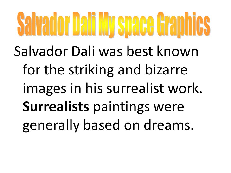Salvador Dali My space Graphics