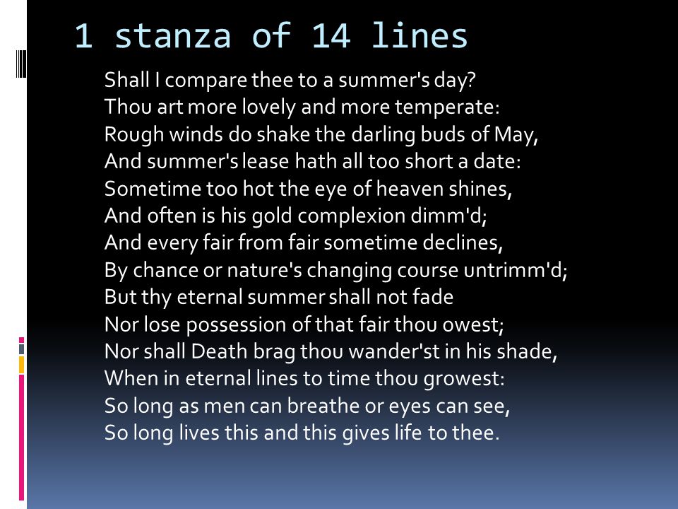 1 stanza of 14 lines