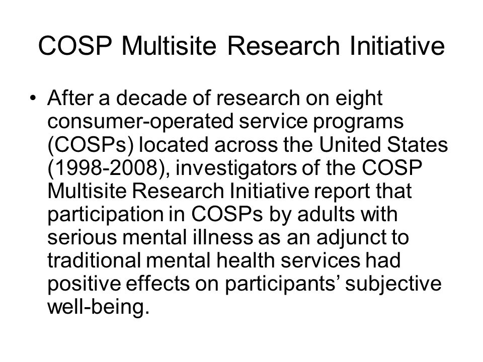 COSP Multisite Research Initiative