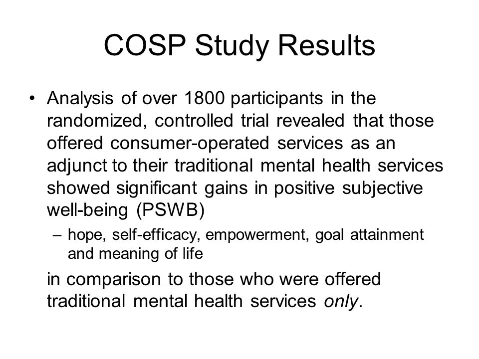 COSP Study Results