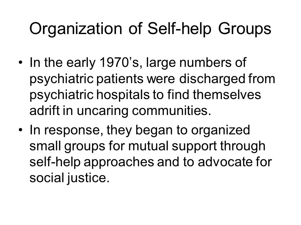 Organization of Self-help Groups