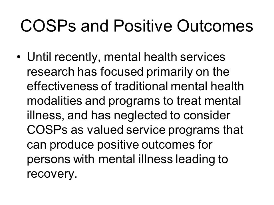 COSPs and Positive Outcomes