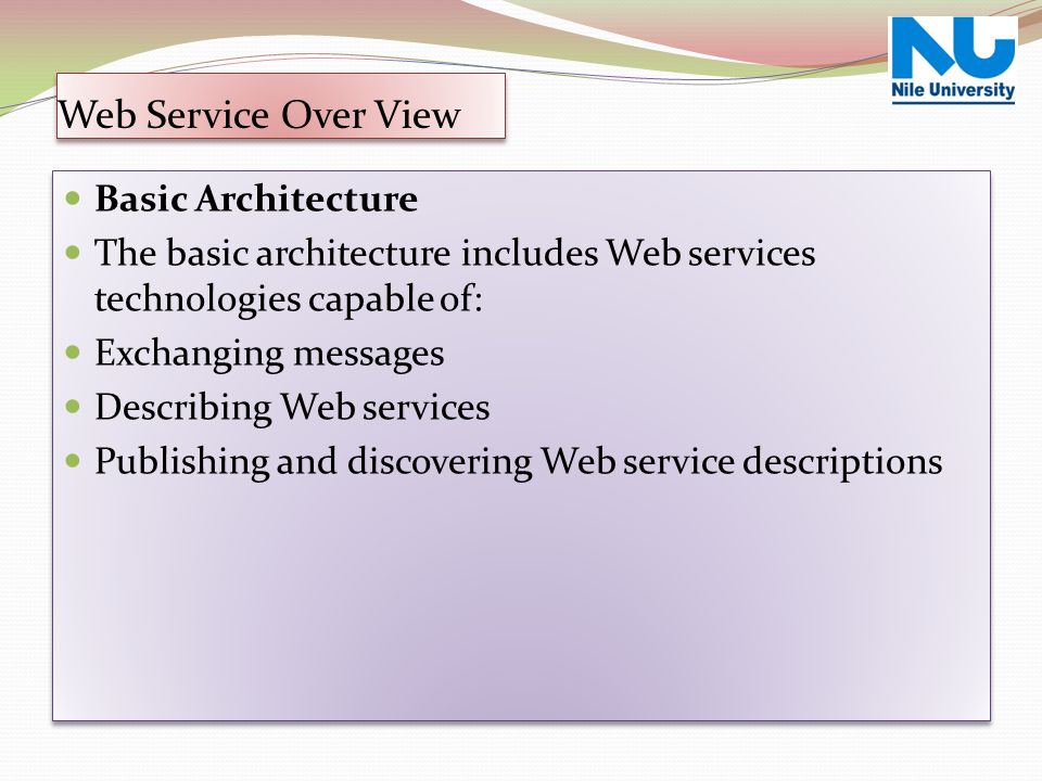Web Service Over View Basic Architecture