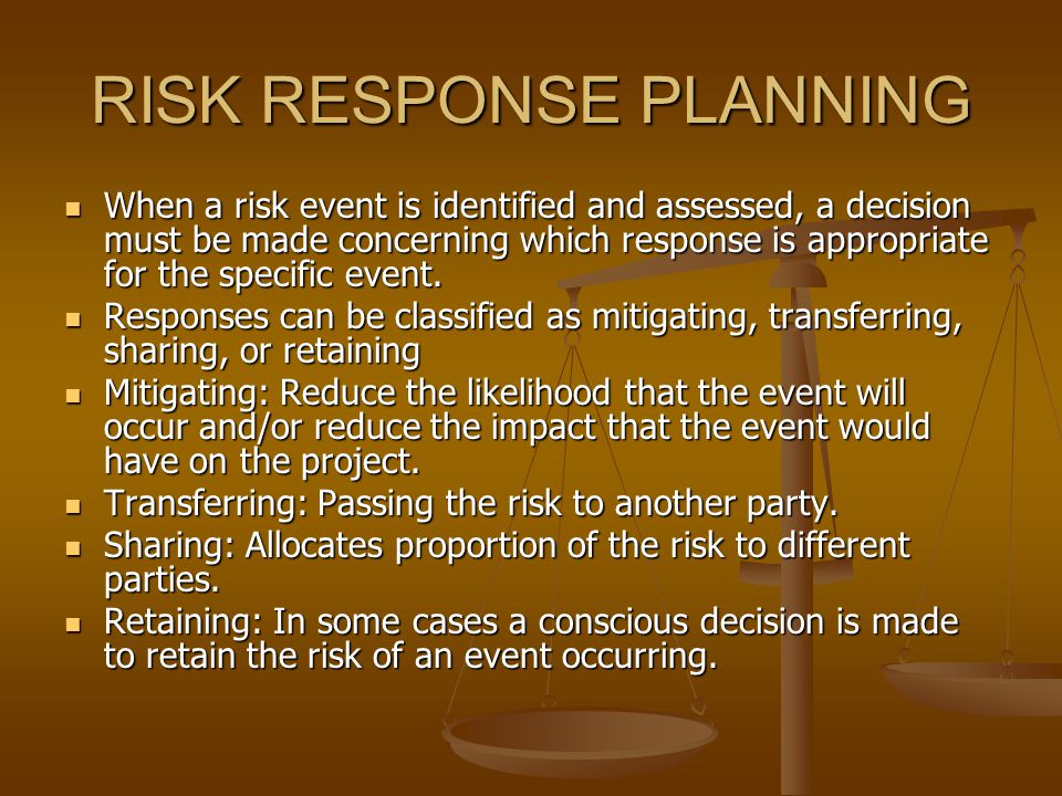 RISK RESPONSE PLANNING