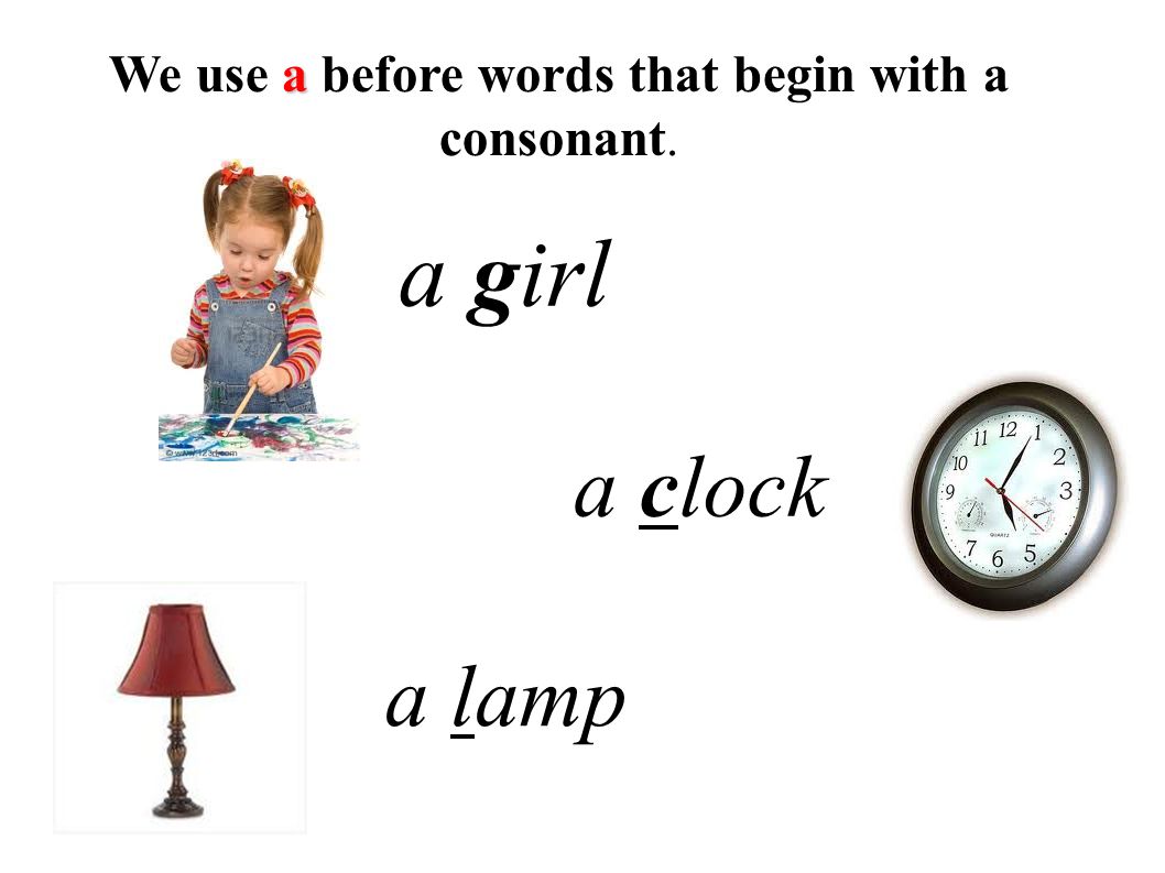 We use a before words that begin with a consonant.