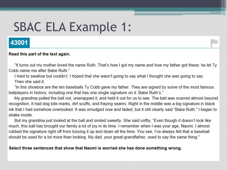 SBAC ELA Example 1: