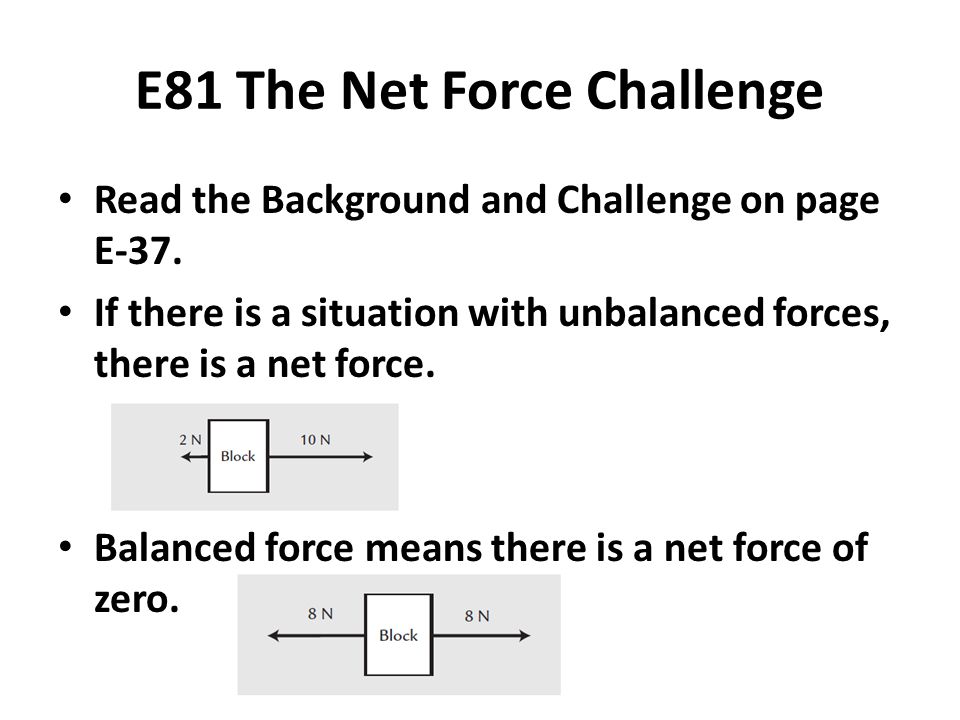 E81 The Net Force Challenge