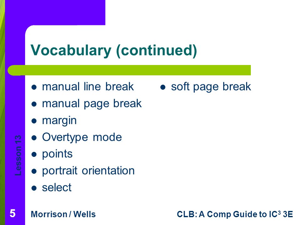 Vocabulary (continued)