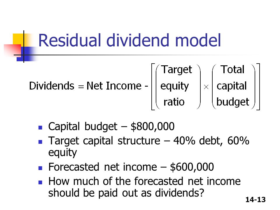 Residual dividend model