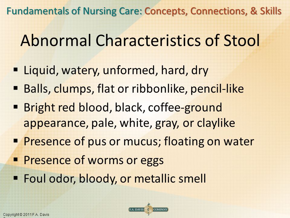 Abnormal Characteristics of Stool