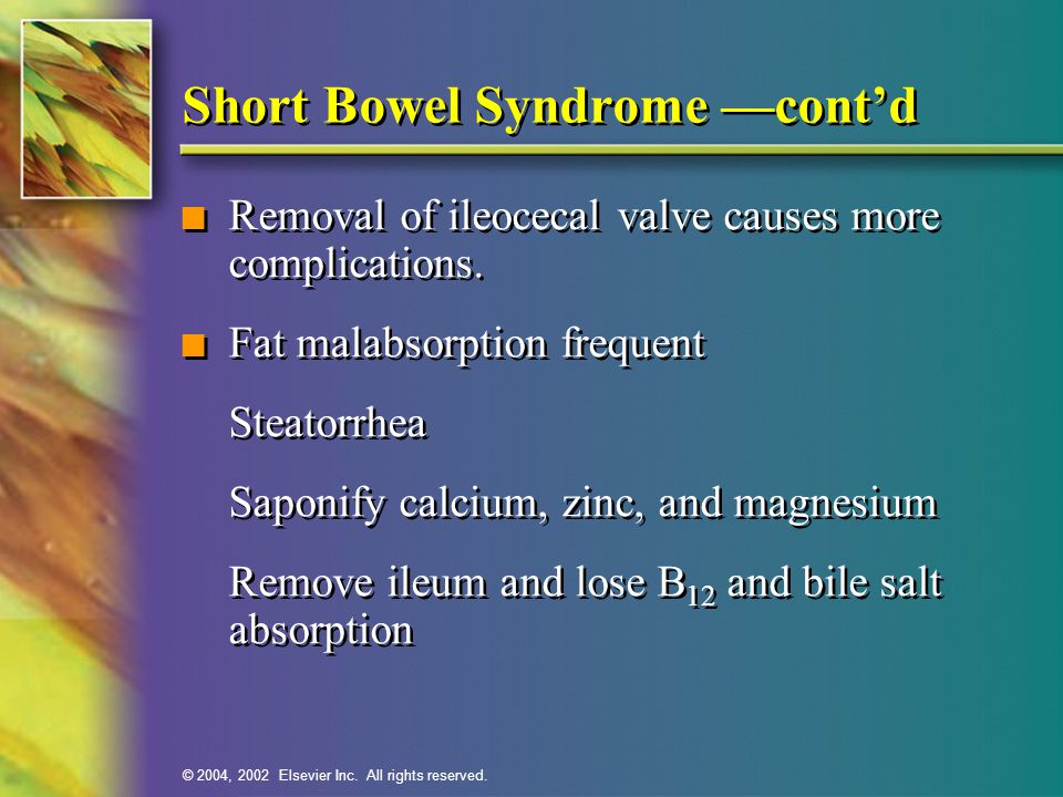Short Bowel Syndrome —cont’d