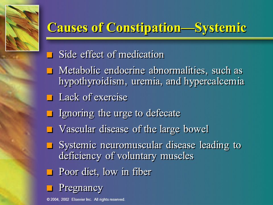 Causes of Constipation—Systemic