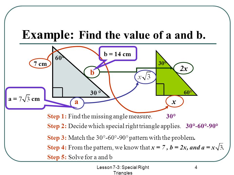 Example: Find the value of a and b.