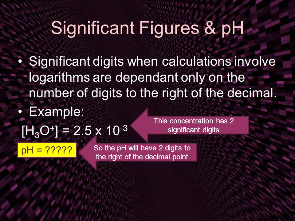 Significant Figures & pH
