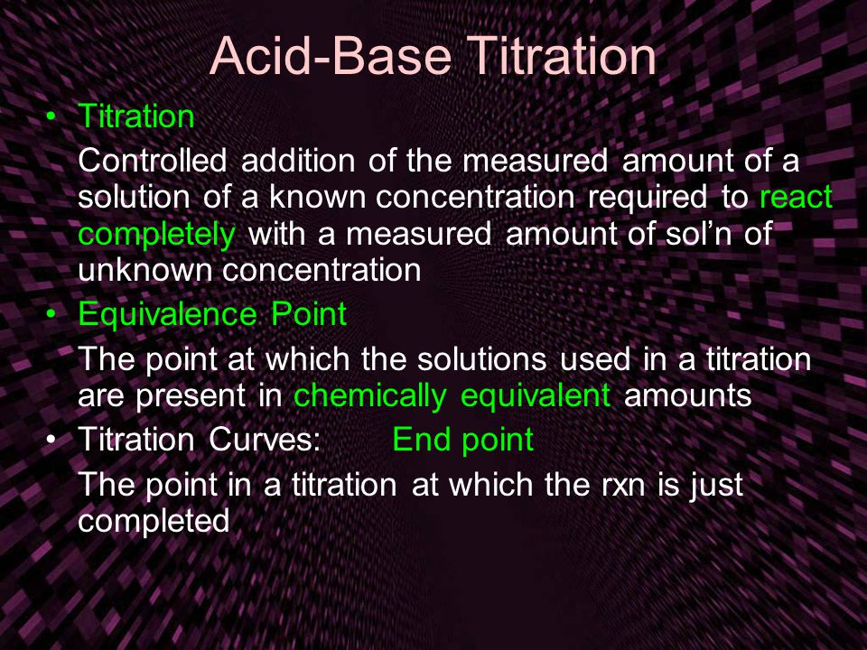 Acid-Base Titration Titration