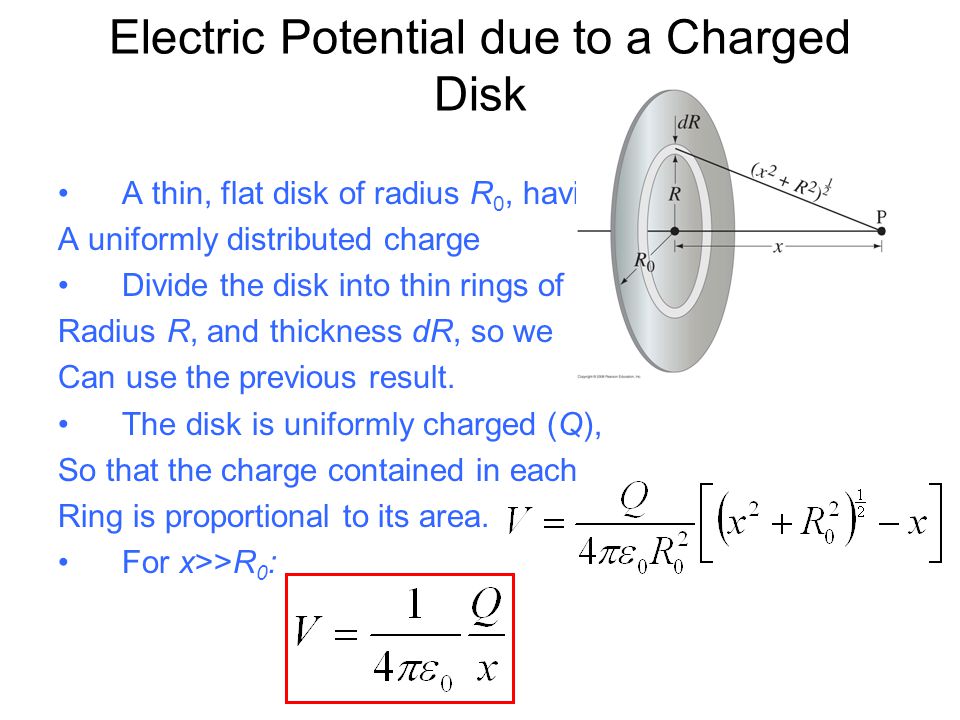 The above figure shows a ring of outer radius R=13.0 cm, inner radius  r=0.200R, and uniform surface charge density sigma=6.20 pC/m^2. With V=0  infinity, the electric potential point P on the central