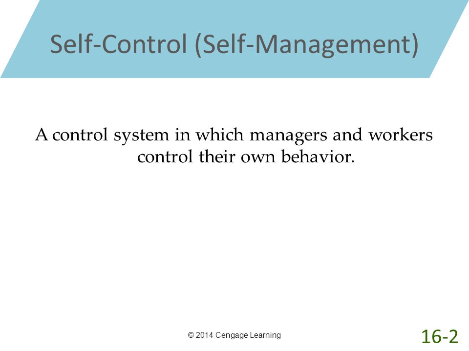 Self-Control (Self-Management)