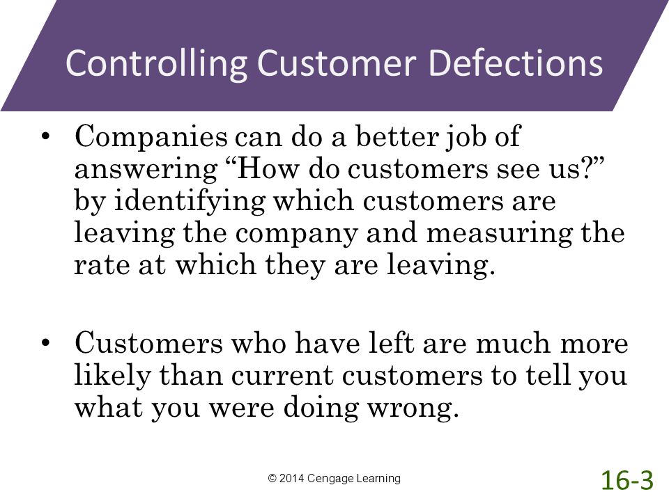 Controlling Customer Defections