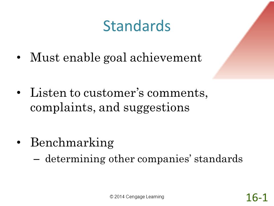 Standards Must enable goal achievement