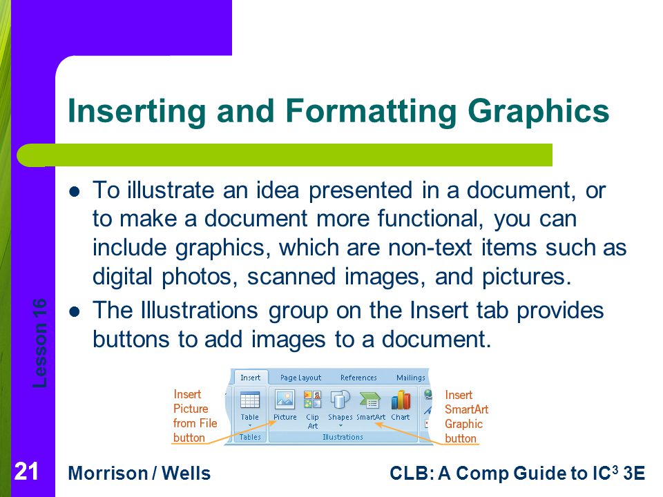 Inserting and Formatting Graphics