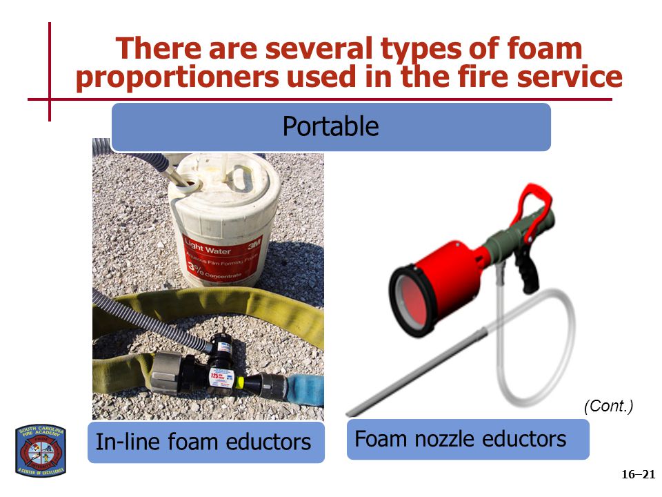 There are several types of foam proportioners used in the fire service