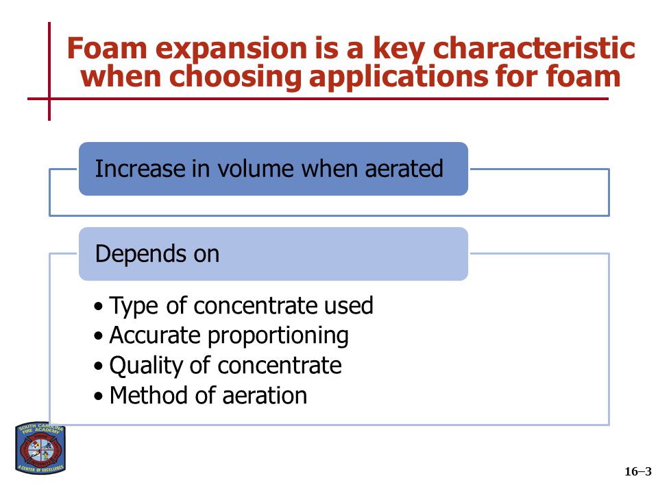 There are three classifications of foam based on expansion rates
