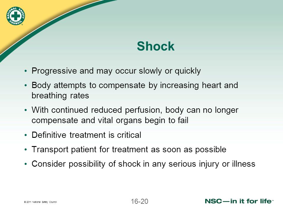 Shock Progressive and may occur slowly or quickly