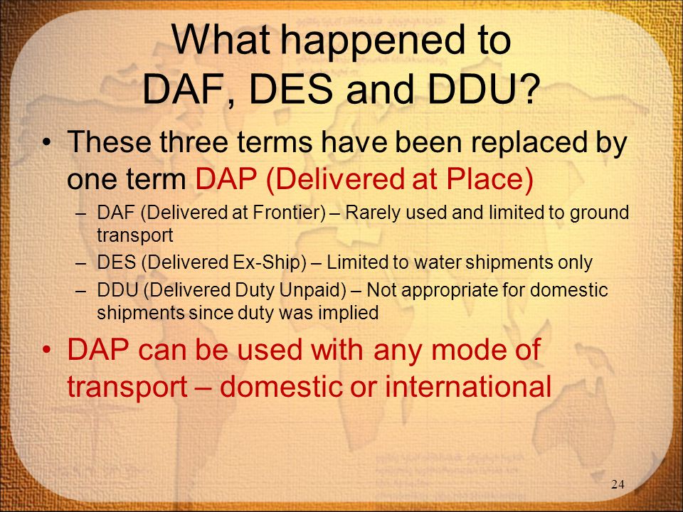 What happened to DAF, DES and DDU