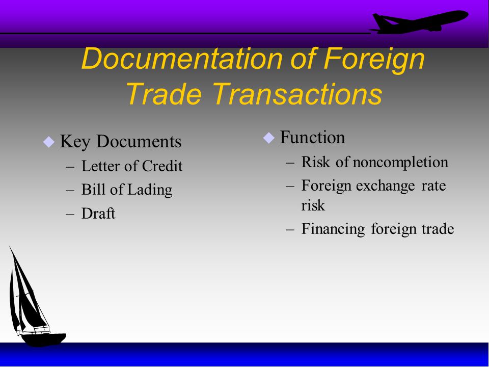 Documentation of Foreign Trade Transactions