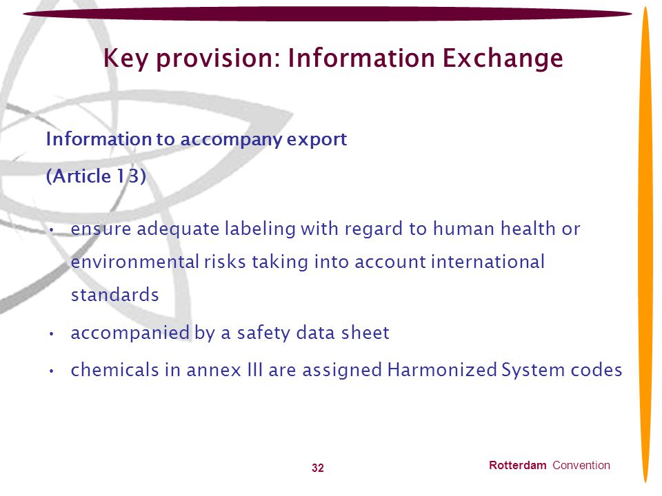 Key provision: Information Exchange