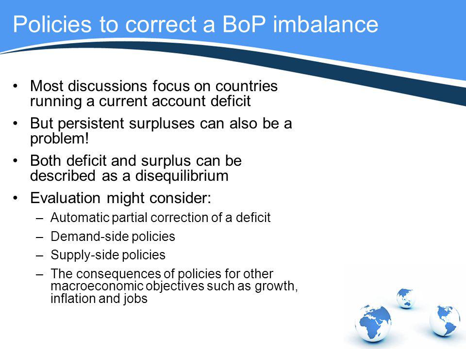 Policies to correct a BoP imbalance
