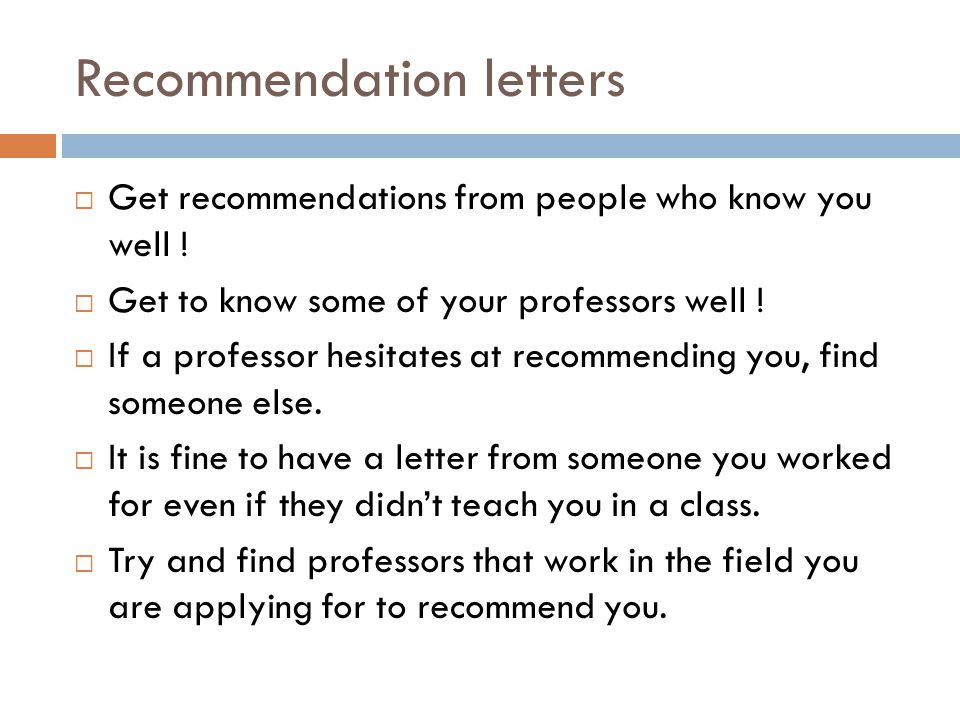 Recommendation letters