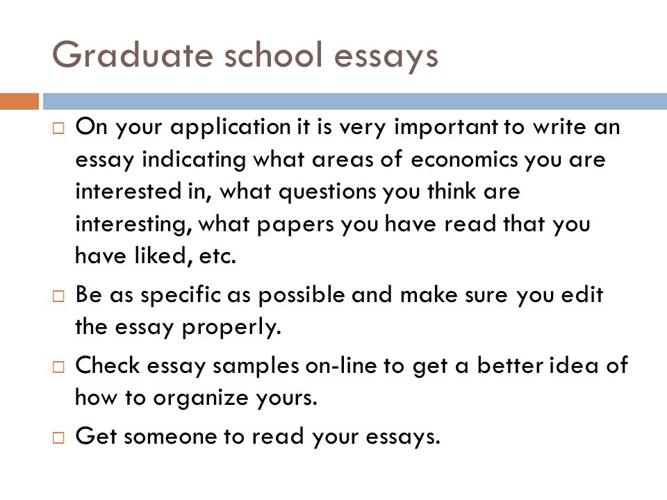 Graduate school essays