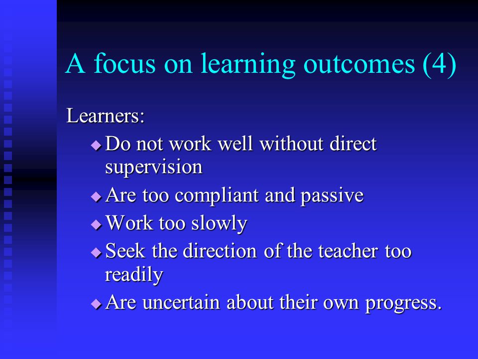 A focus on learning outcomes (4)