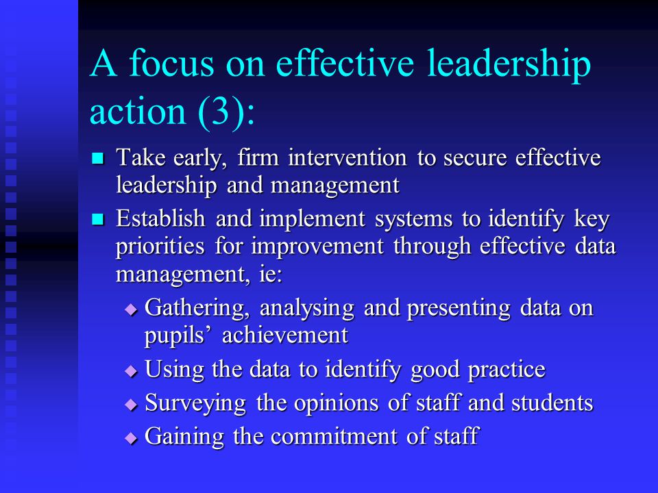 A focus on effective leadership action (3):