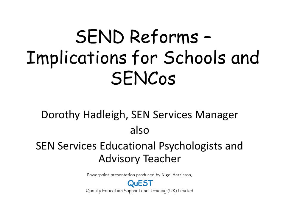 SEND Reforms – Implications for Schools and SENCos