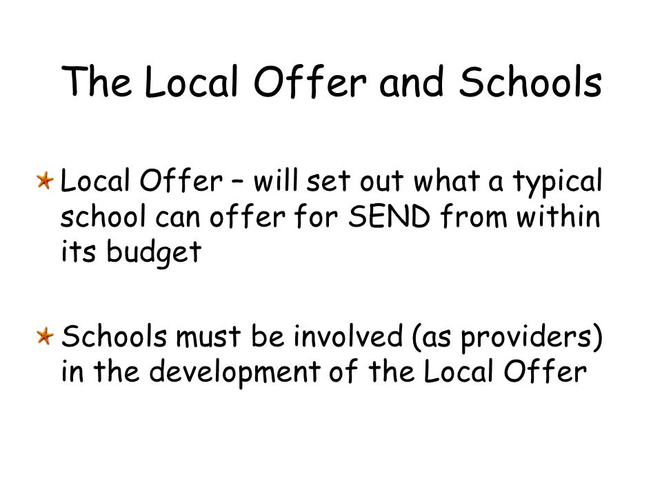 The Local Offer and Schools