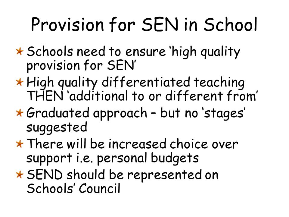 Provision for SEN in School