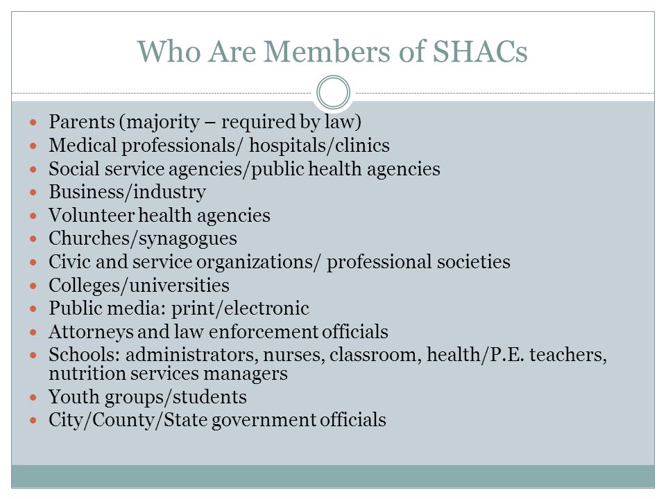Who Are Members of SHACs