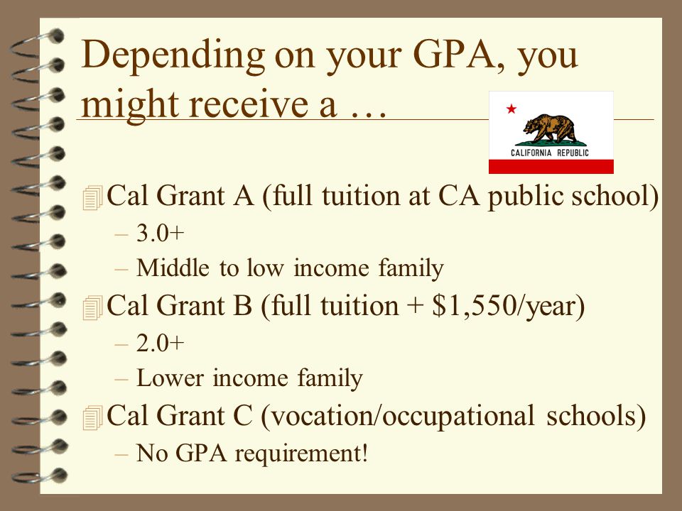 Depending on your GPA, you might receive a …