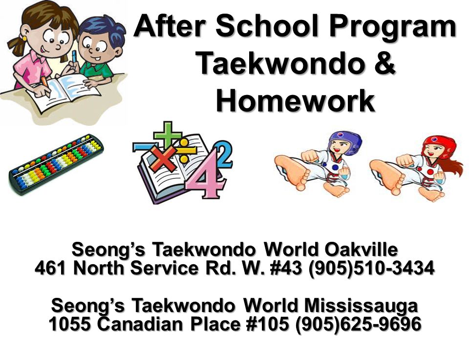 After School Program Taekwondo & Homework