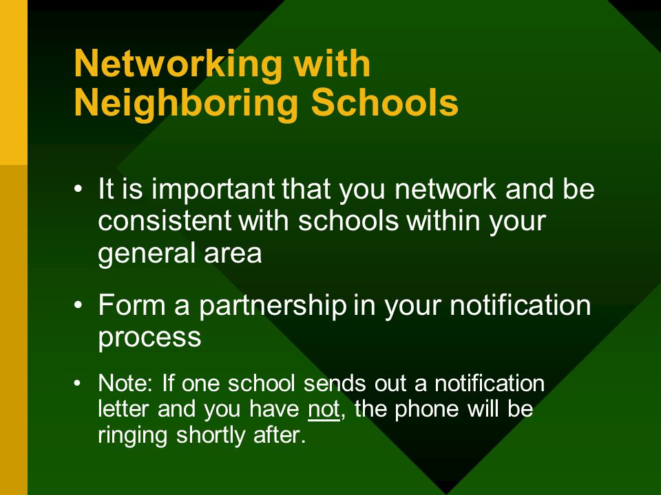 Networking with Neighboring Schools