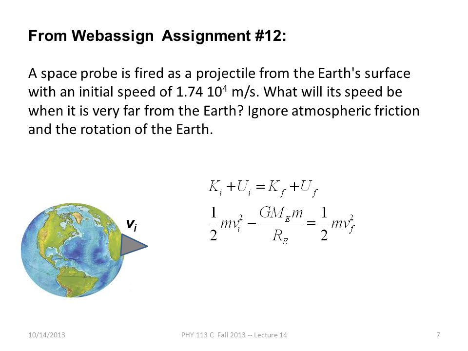 From Webassign Assignment #12: