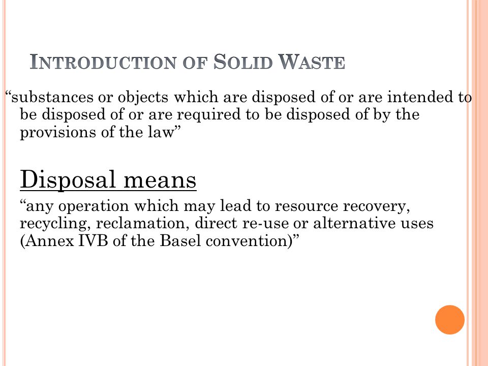 Introduction of Solid Waste